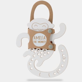 Milin Big Wooden Lacing Toy Monkey Amelia jucărie cu activități - imagine 2
